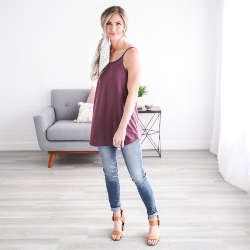 Reversible swing tank top in eggplant